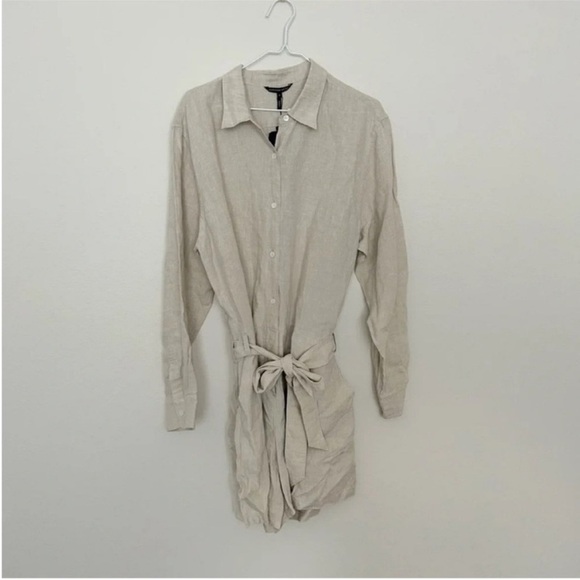Marissa Webb Rowan Linen Button Down Romper NWT - Picture 4 of 11